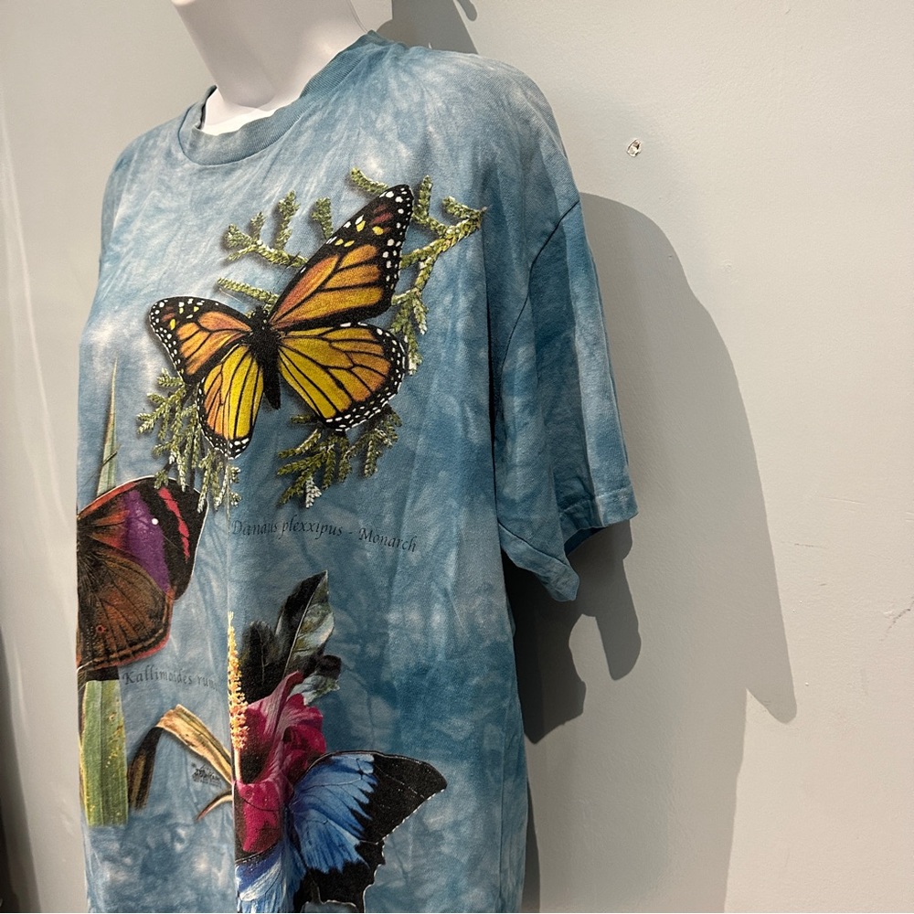Vintage The Mountain Blue Marbled Carl Brenders Butterfly Tee | Size Large - Picture 3 of 6